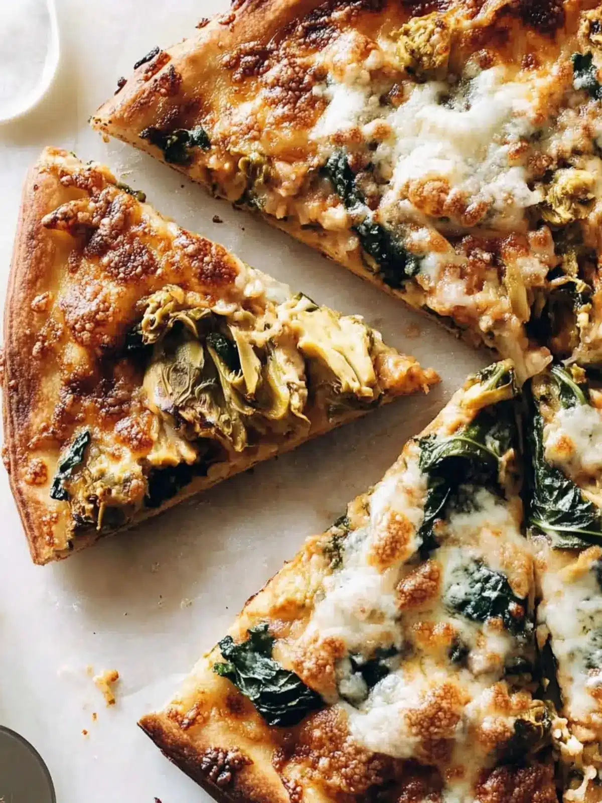 Absolute Easiest Spinach and Artichoke Pizza