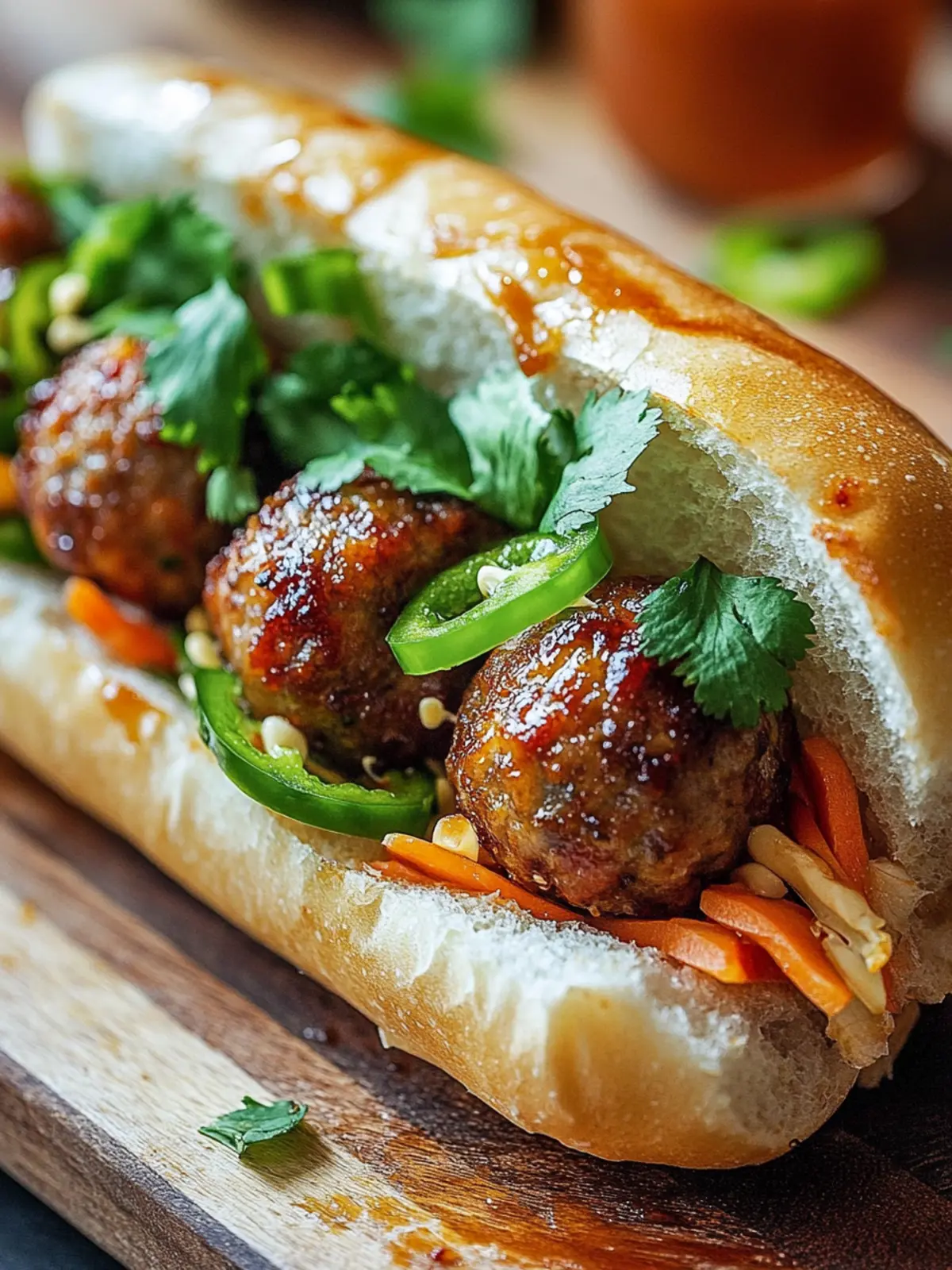 Korean BBQ Meatball Banh Mi