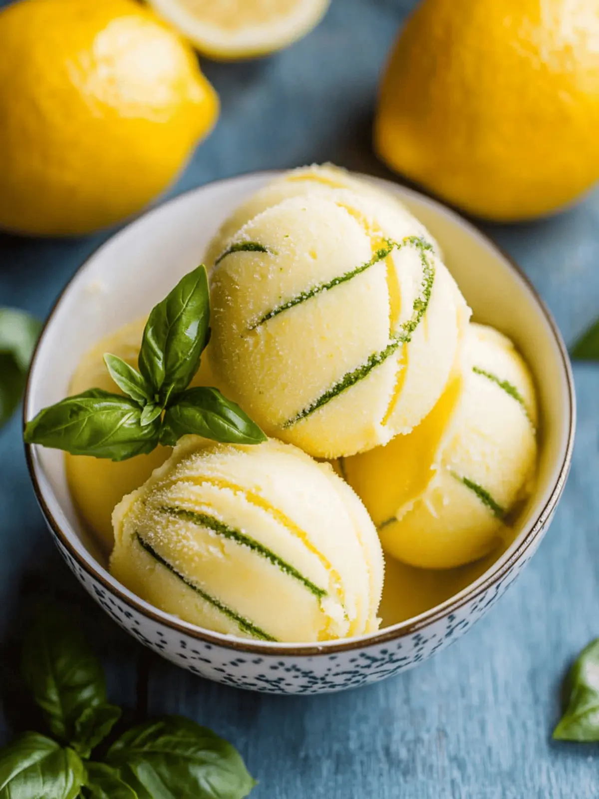 Zesty Lemon Basil Sorbet for a Refreshing Summer Treat 2 Lemon Basil Sorbet