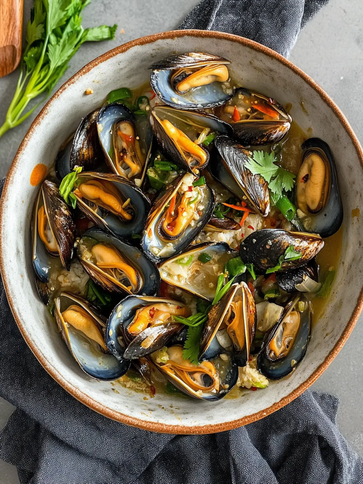 Vietnamese Stir Fry Mussels