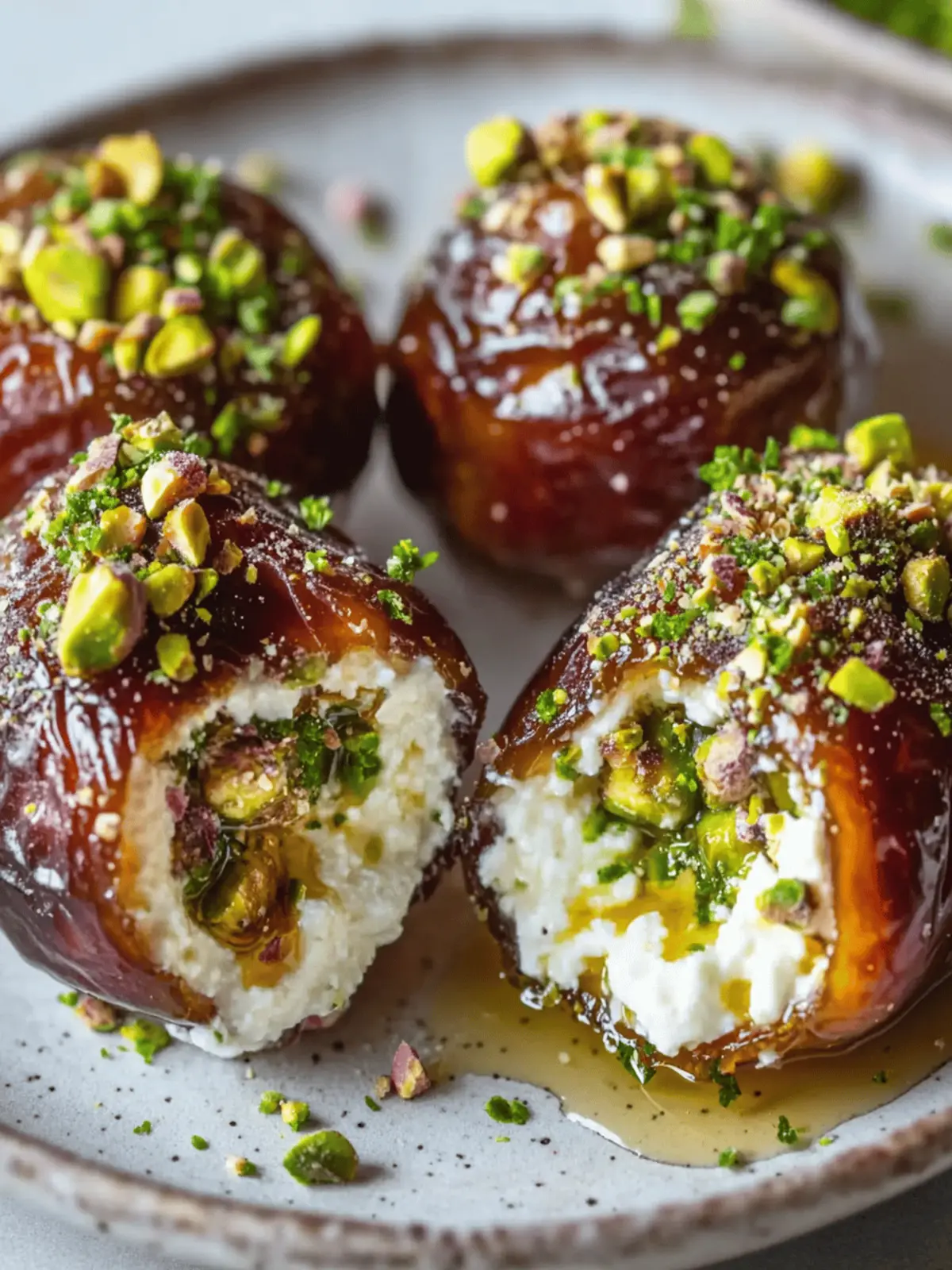 Honey Pistachio Ricotta Stuffed Dates for Guilt-Free Bliss