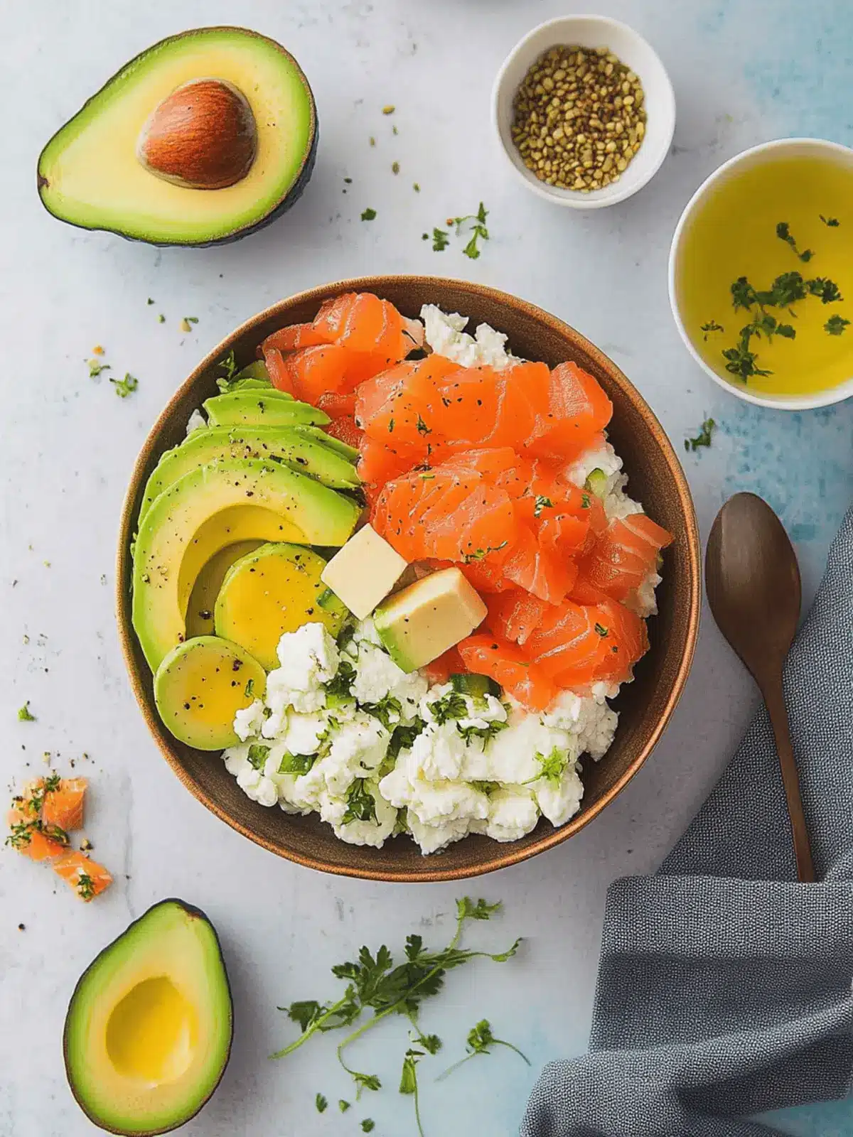 Cottage Cheese Salad With Smoked Salmon & Avocado Bliss 3 Cottage Cheese Salad With Smoked Salmon & Avocado