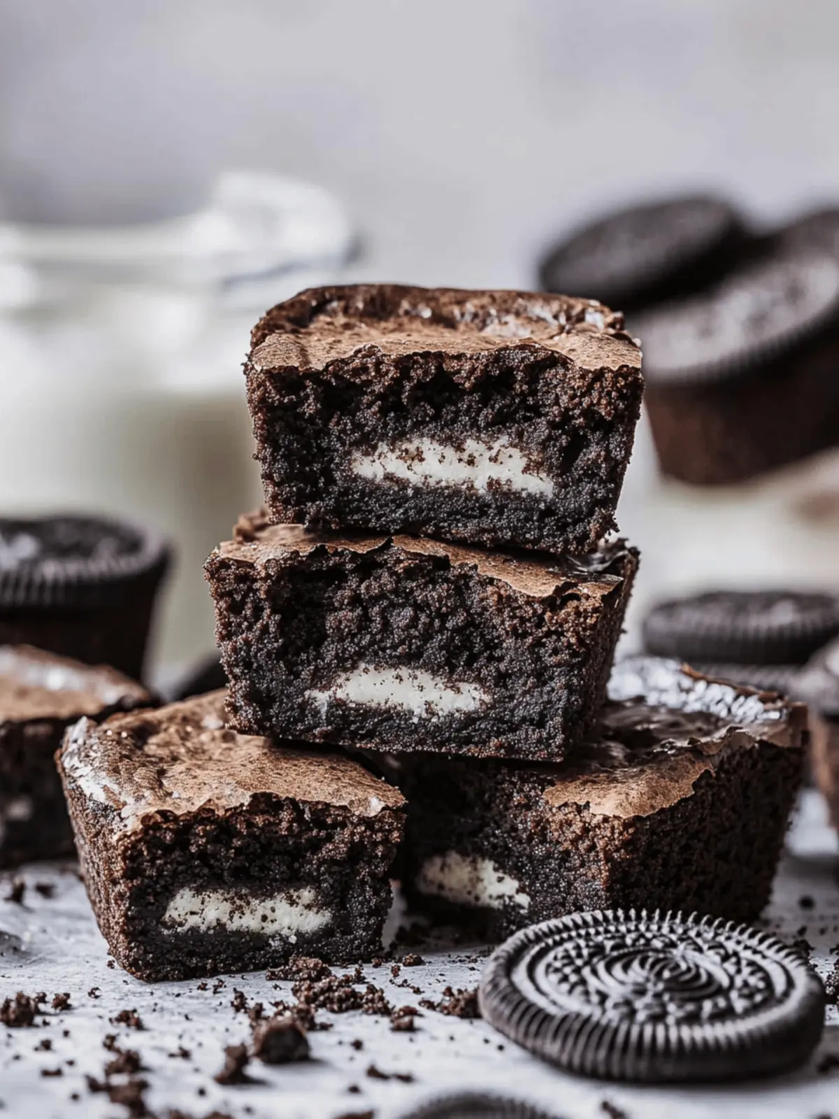 Oreo Stuffed Brownies: The Ultimate Chocolate Indulgence 4 Oreo Stuffed Brownies