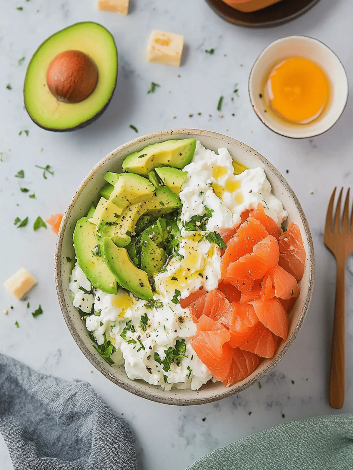 Cottage Cheese Salad With Smoked Salmon & Avocado Bliss 2 Cottage Cheese Salad With Smoked Salmon & Avocado