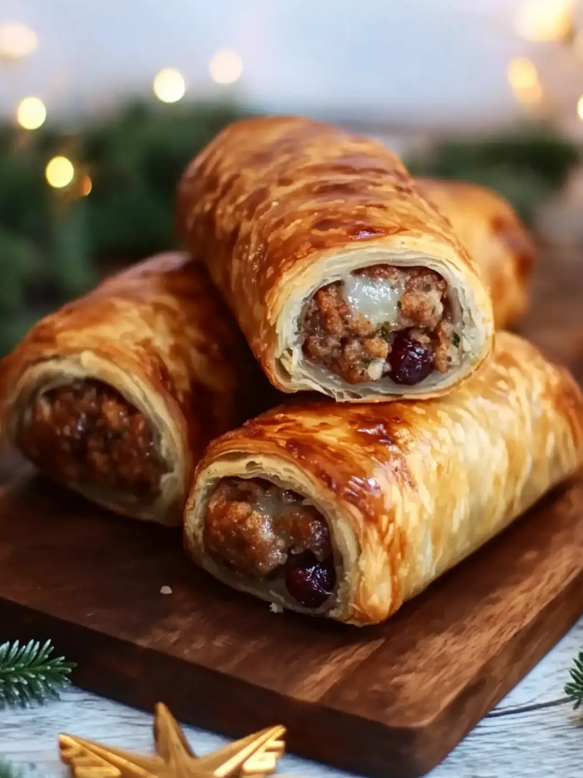 Christmas Sausage Rolls with Cranberry and Herbs