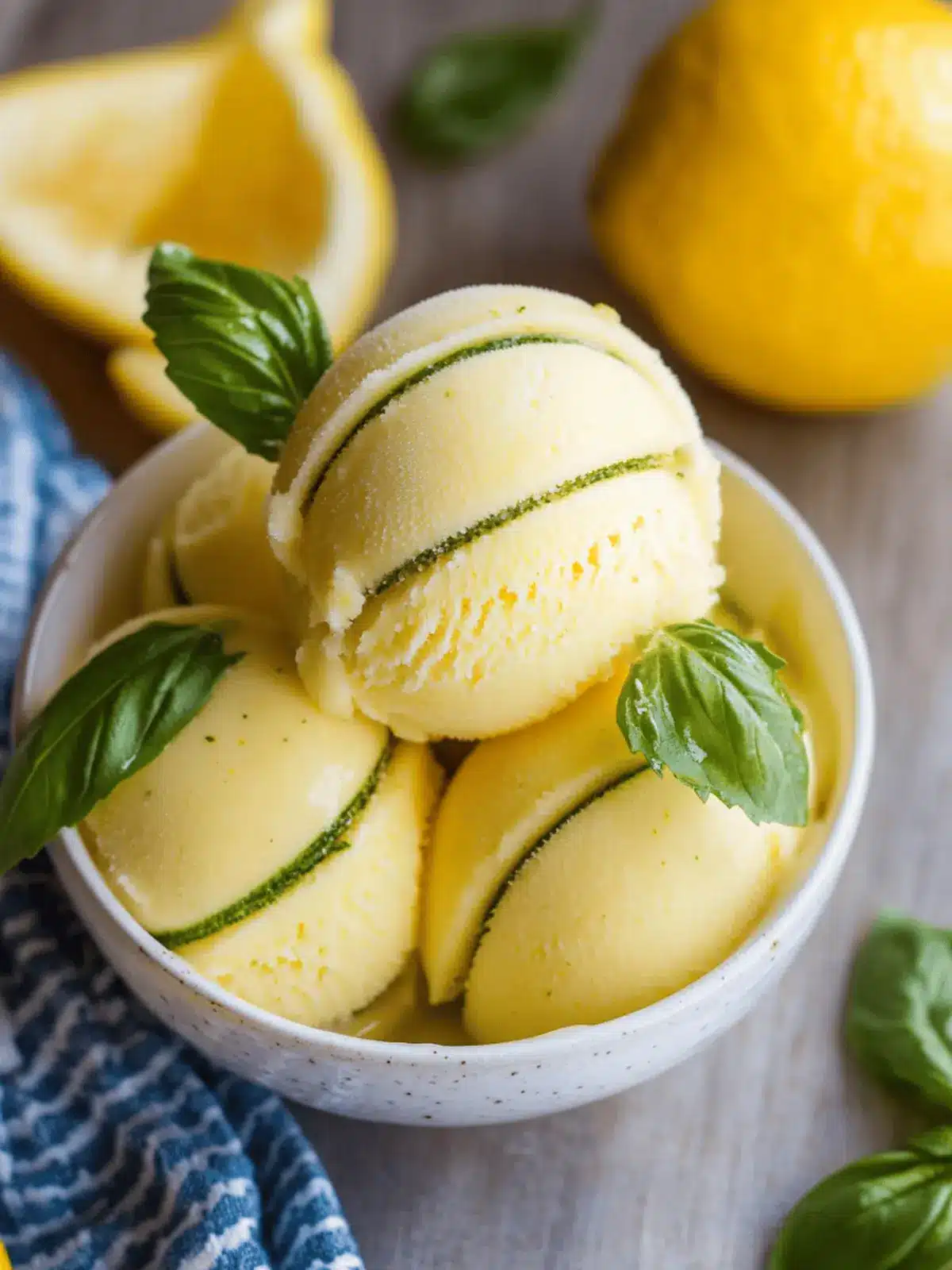 Zesty Lemon Basil Sorbet for a Refreshing Summer Treat 3 Lemon Basil Sorbet
