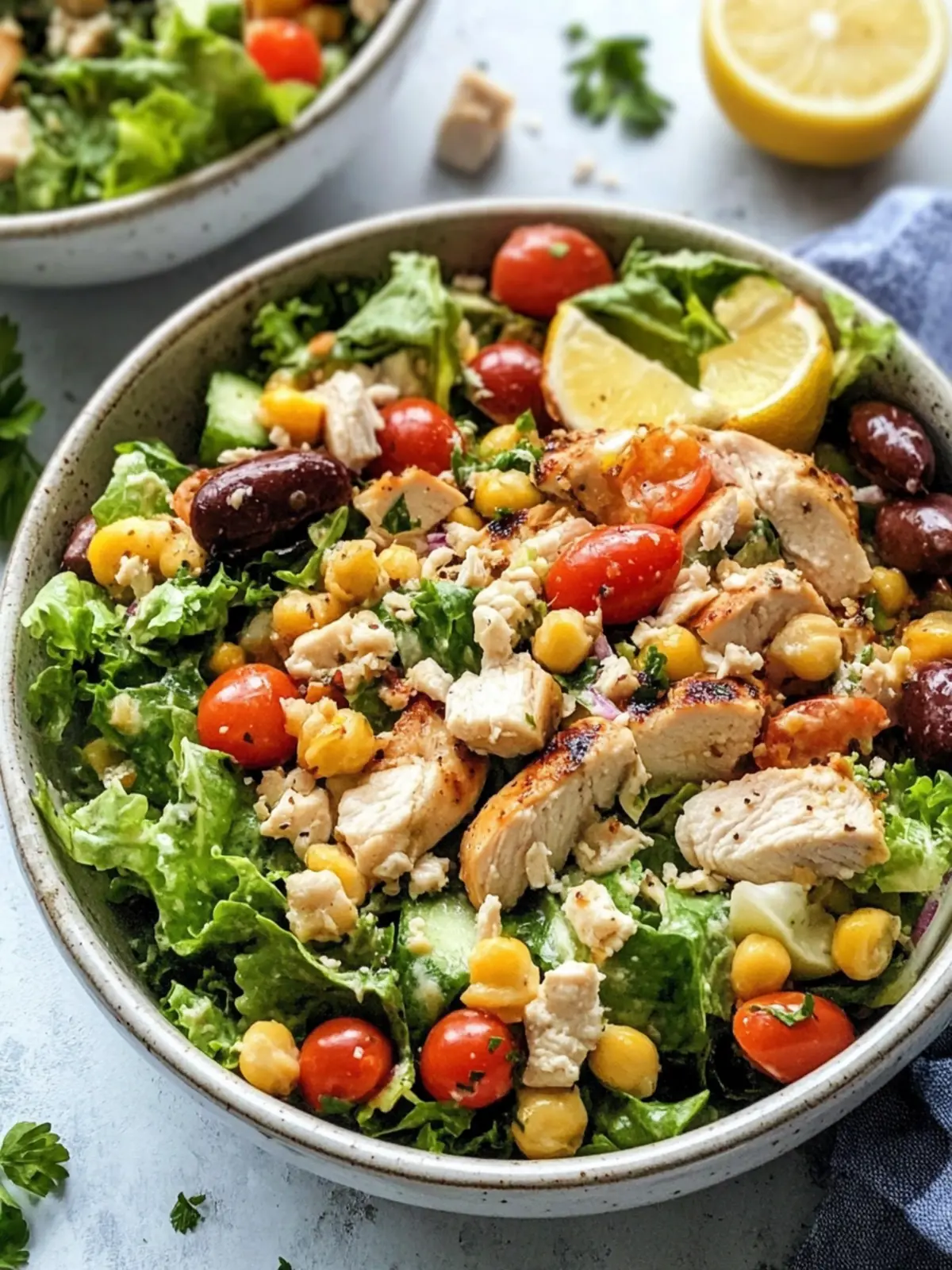 Chopped Mediterranean Salad With Chicken