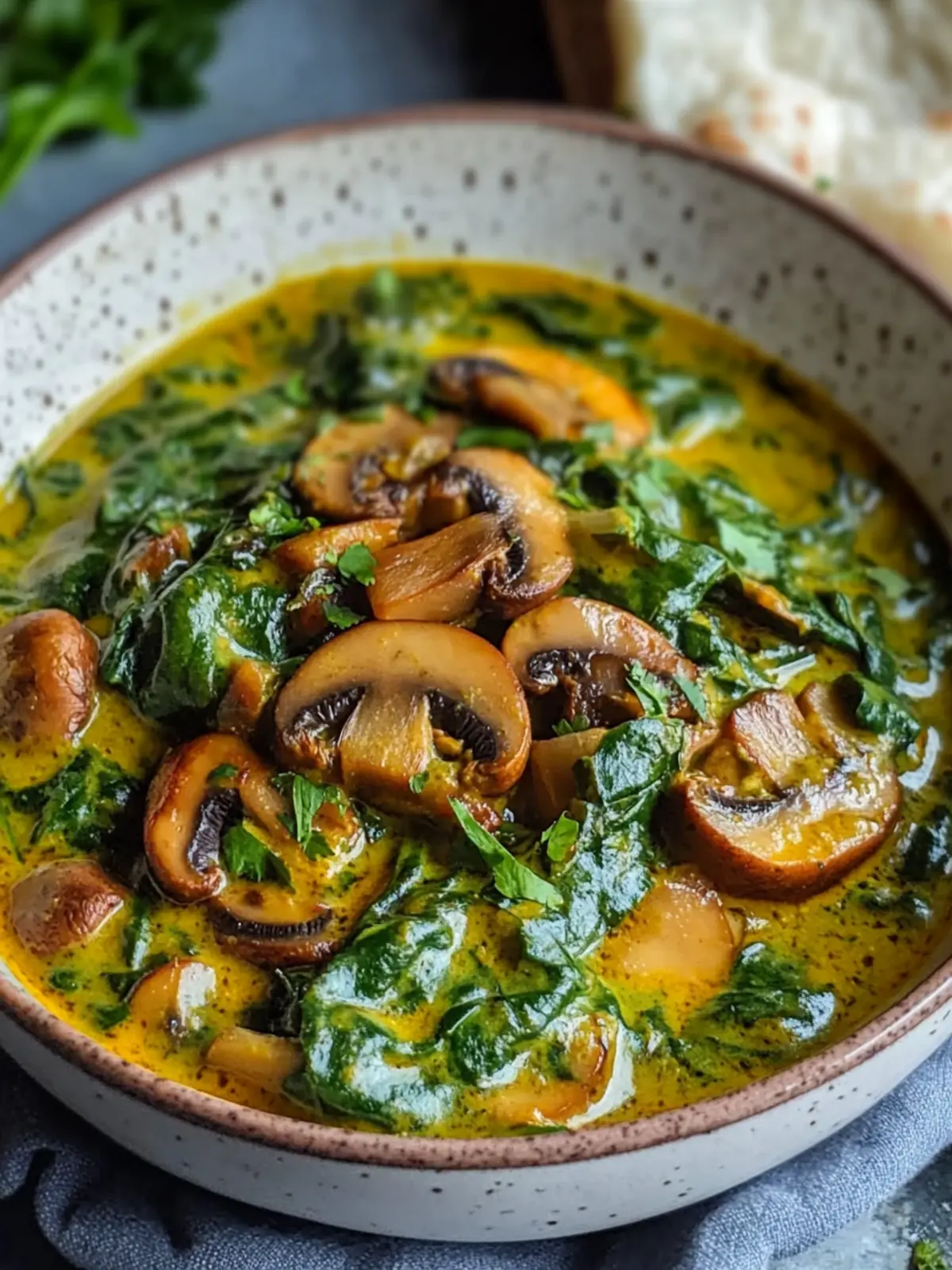 Spinach and Mushroom Curry