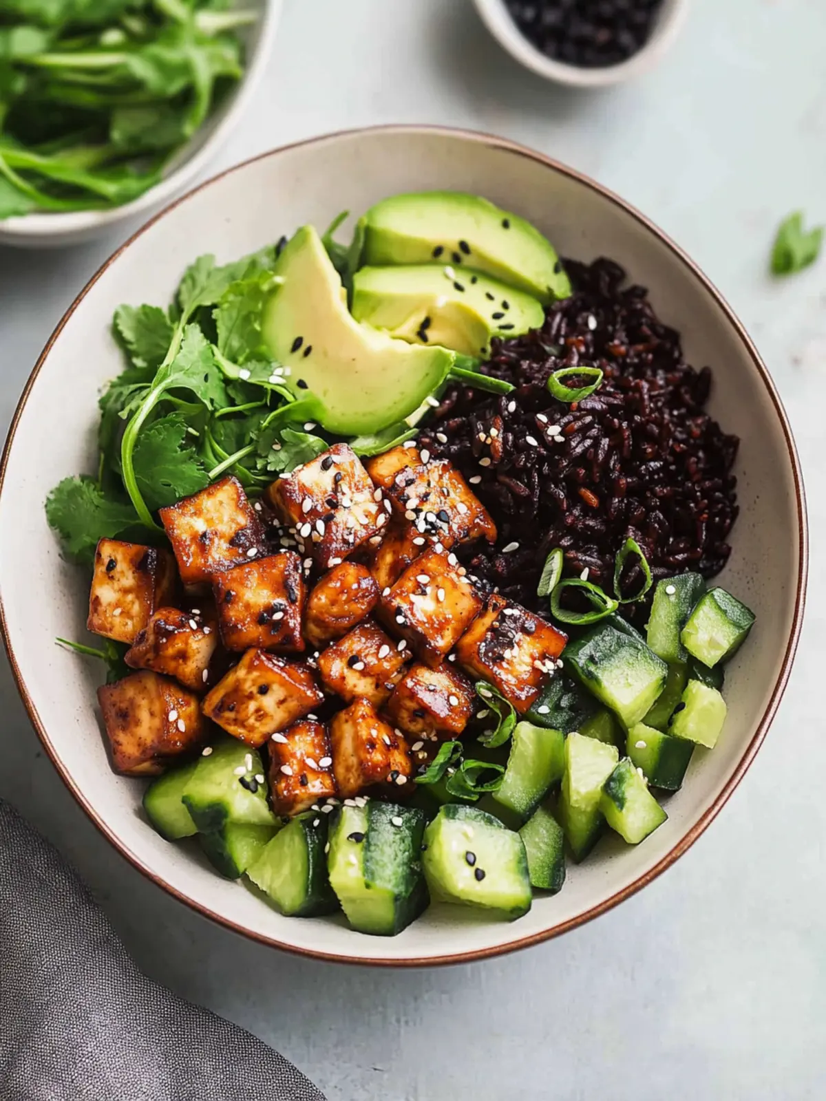 Crispy Tofu Black Rice Bowl: A Flavorful Vegan Delight 4 Crispy Tofu Black Rice Bowl