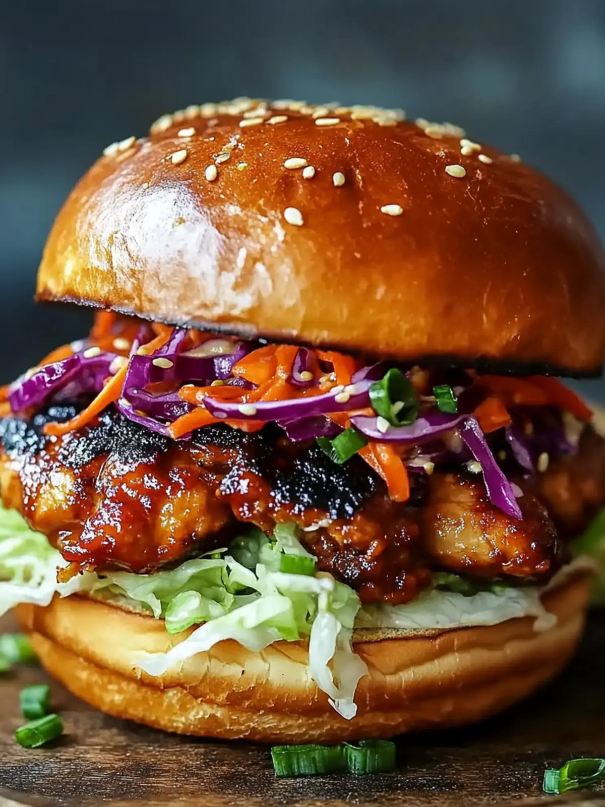 Korean BBQ Chicken Sandwich with Cabbage Slaw