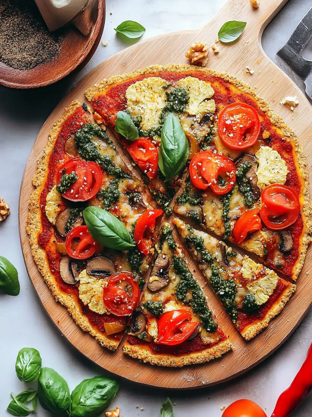 Vegan Cauliflower Pizza Crust