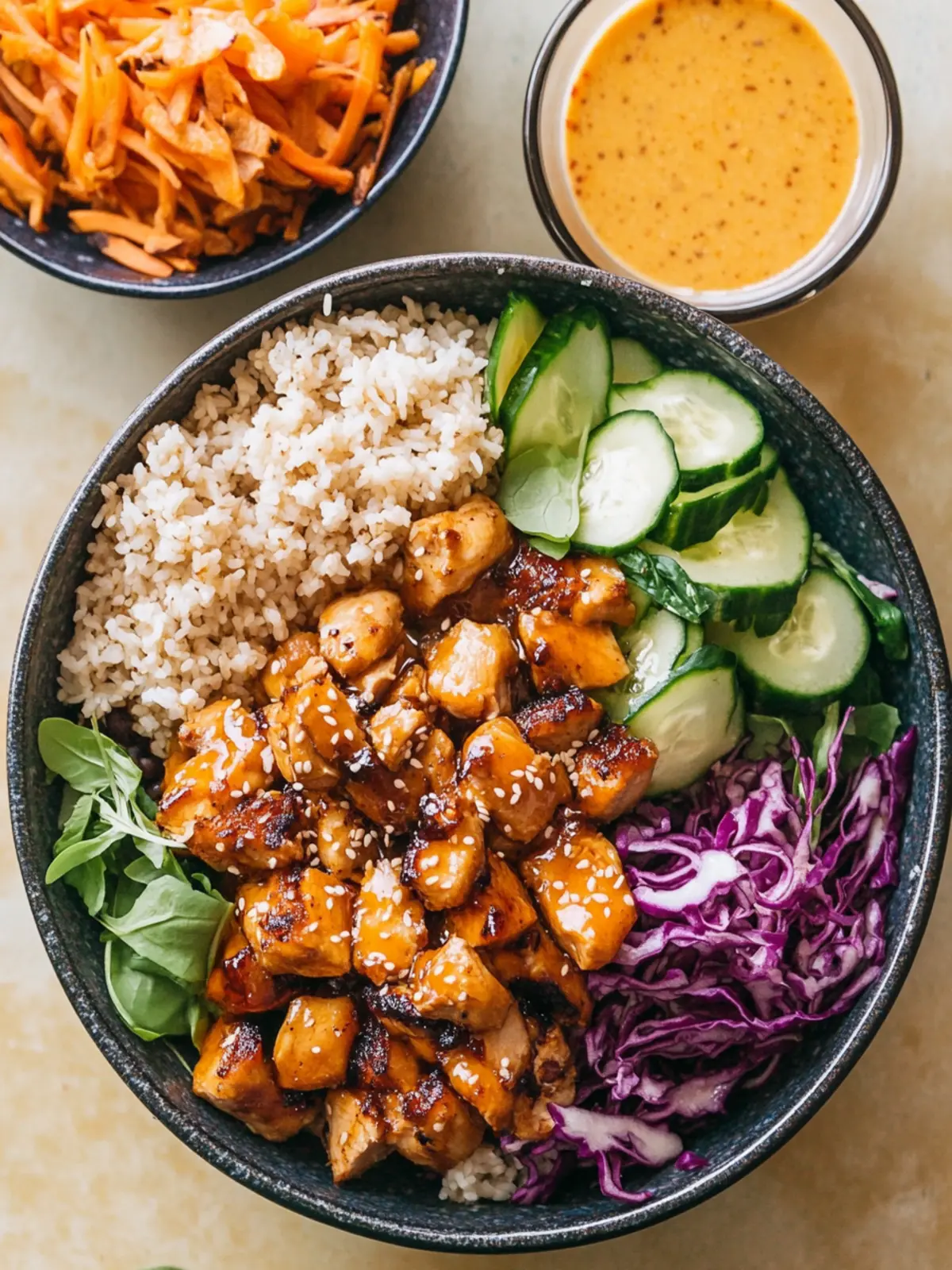 Hot Honey Chicken Bowl   Sweet Green Copycat