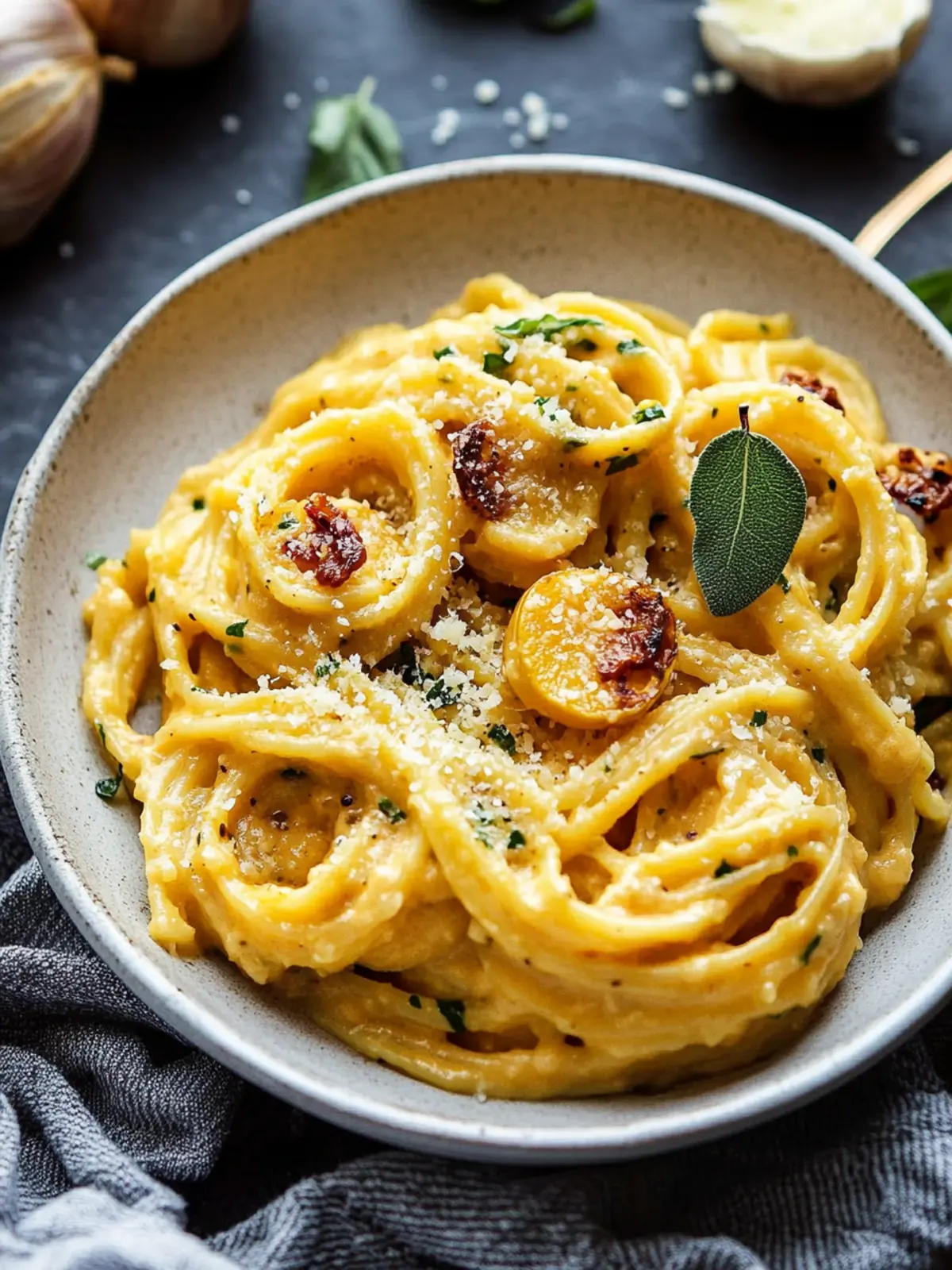 Creamy Roasted Garlic Butternut Squash Pasta