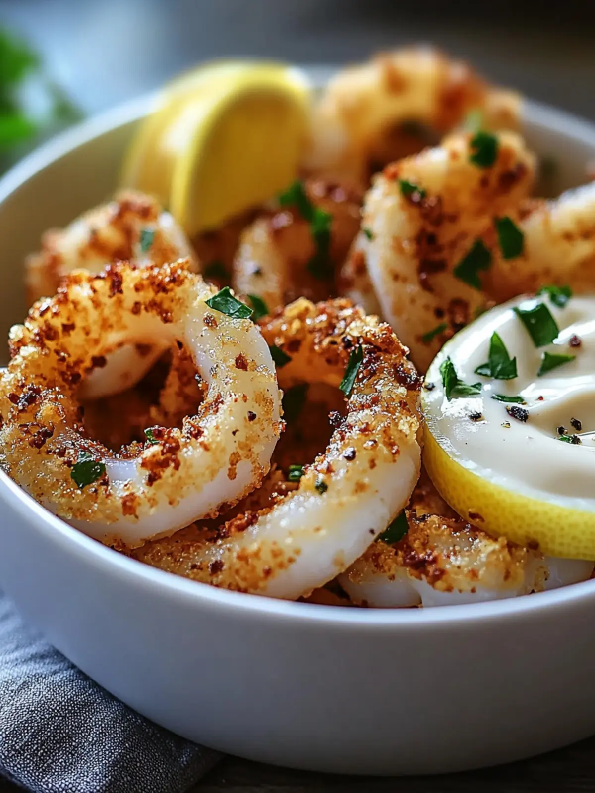 Lemon Garlic Calamari with Aioli