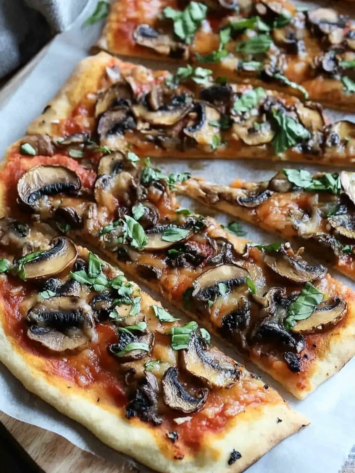 Vegan Mushroom Pizza with Bread Machine Pizza Dough