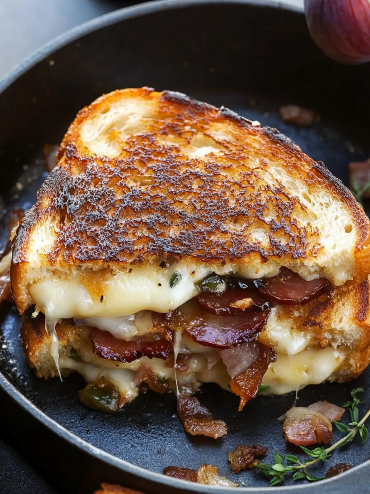 Fig, Bacon & Caramelized Onion Grilled Cheese