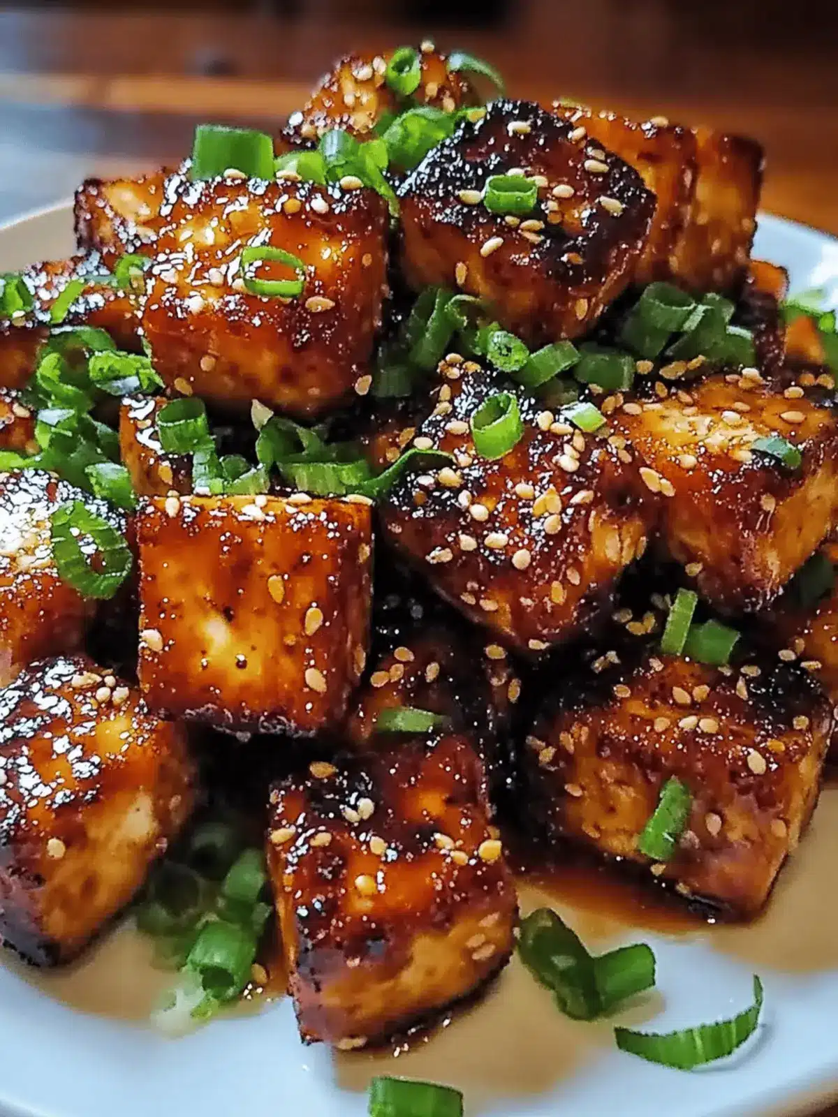 Crispy honey garlic tofu