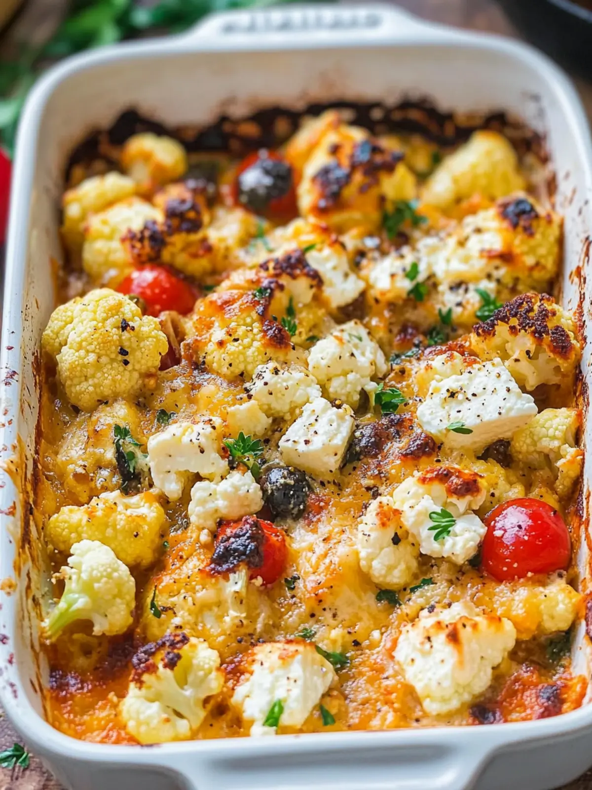 Greek-inspired Baked Feta & Cauliflower