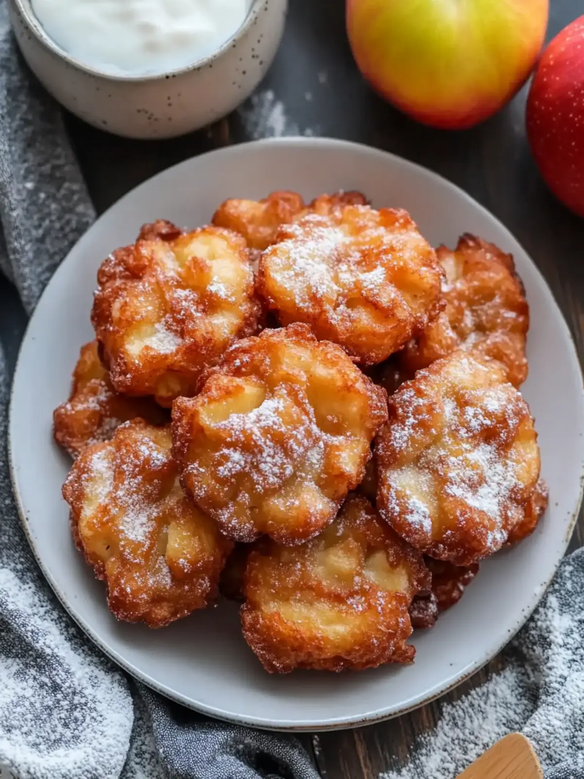 Crispy Sourdough Discard Apple Fritters