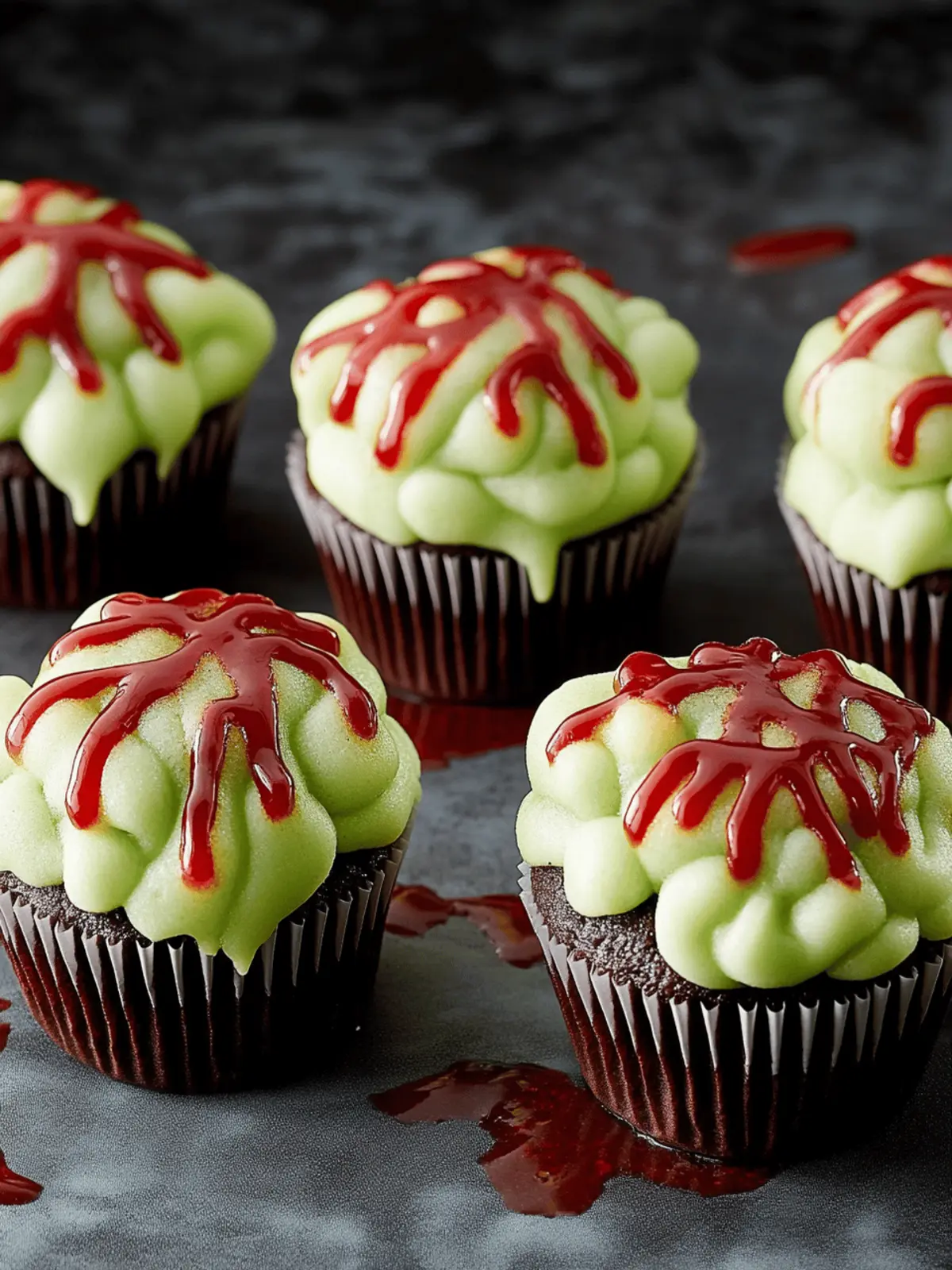 Zombie Brain Cupcakes that Will Thrill Your Halloween Party 4 Zombie Brain Cupcakes