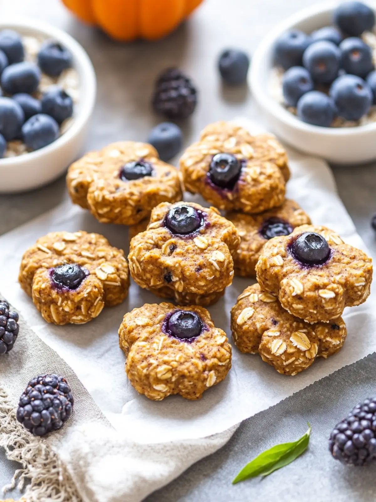 Blueberry Pumpkin Oatmeal Dog Treats