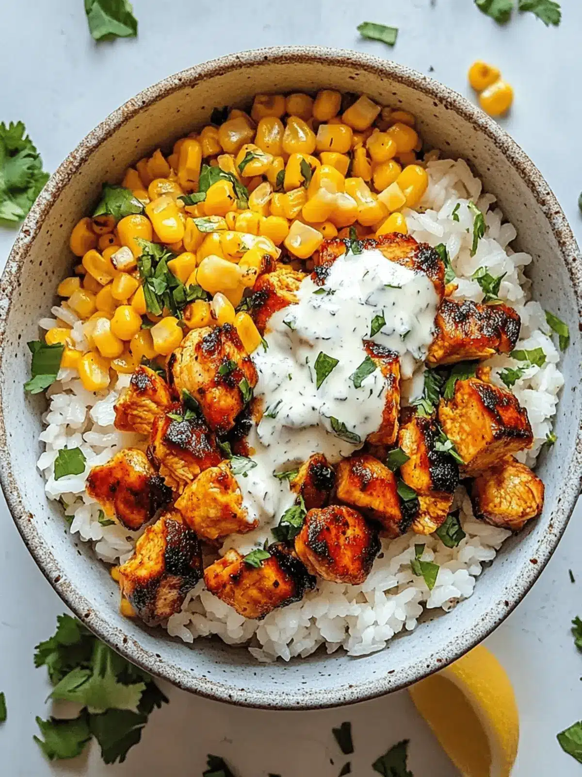 Street Corn Chicken Rice Bowl