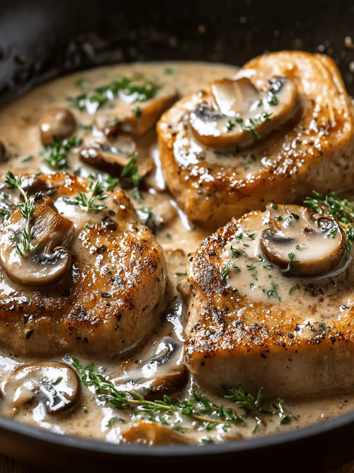 Creamy Garlic Mushroom Pork Chops