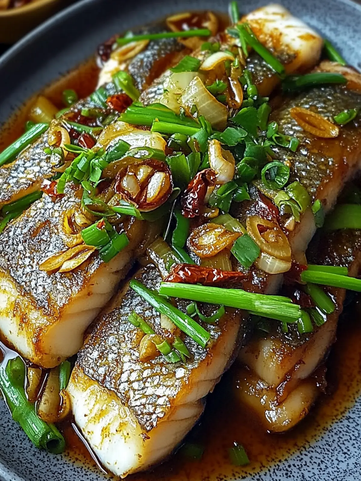 Ginger Onion Fried Sea Bass