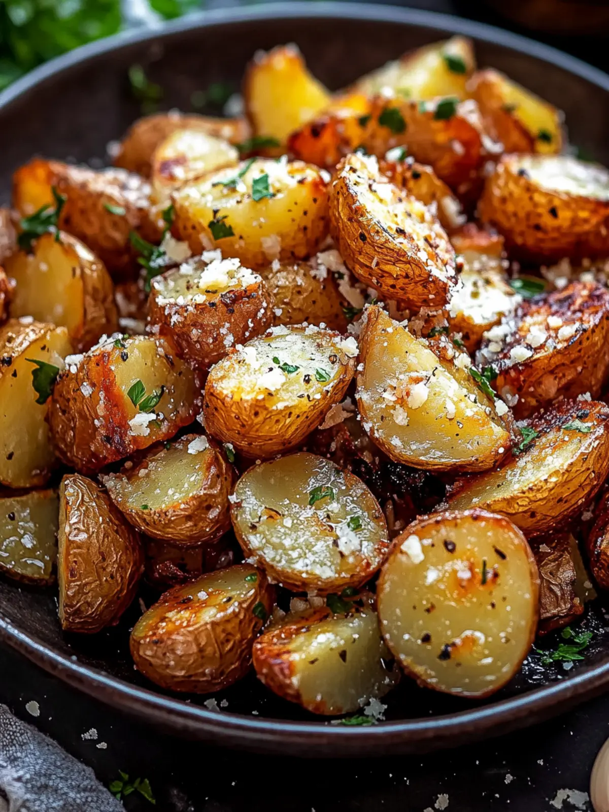 Roasted Garlic Butter Parmesan Potatoes