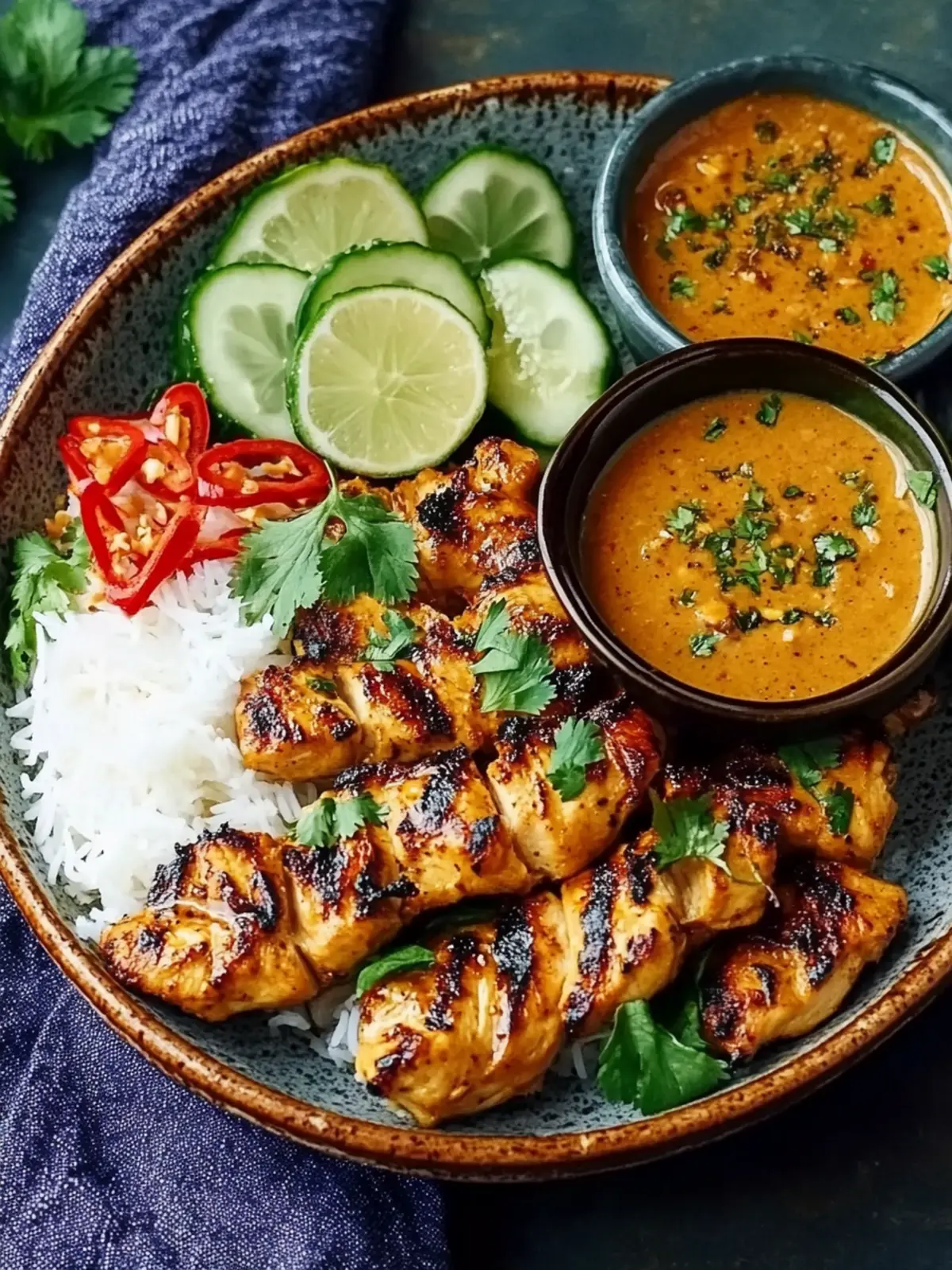 Easy Thai Chicken Satay & Peanut Sauce