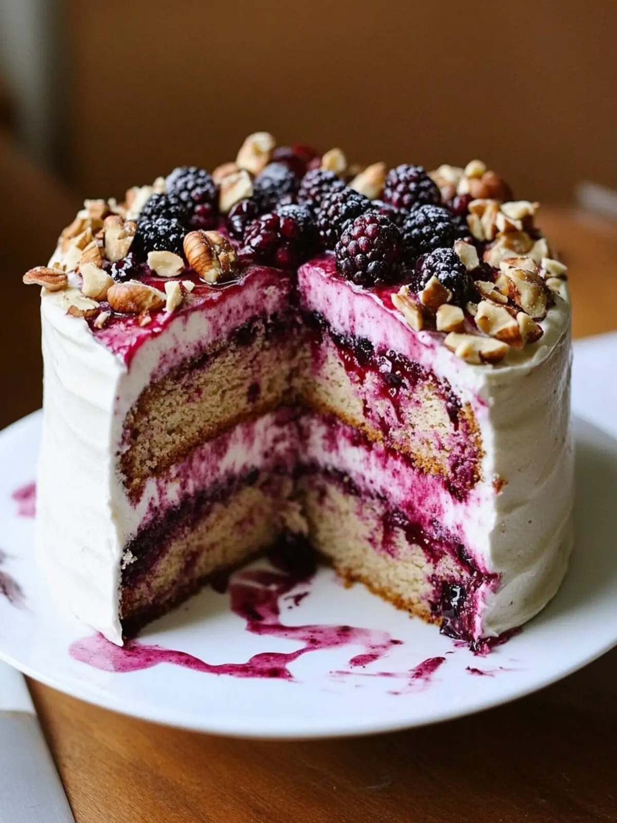 Blackberry Hazelnut Layer Cake
