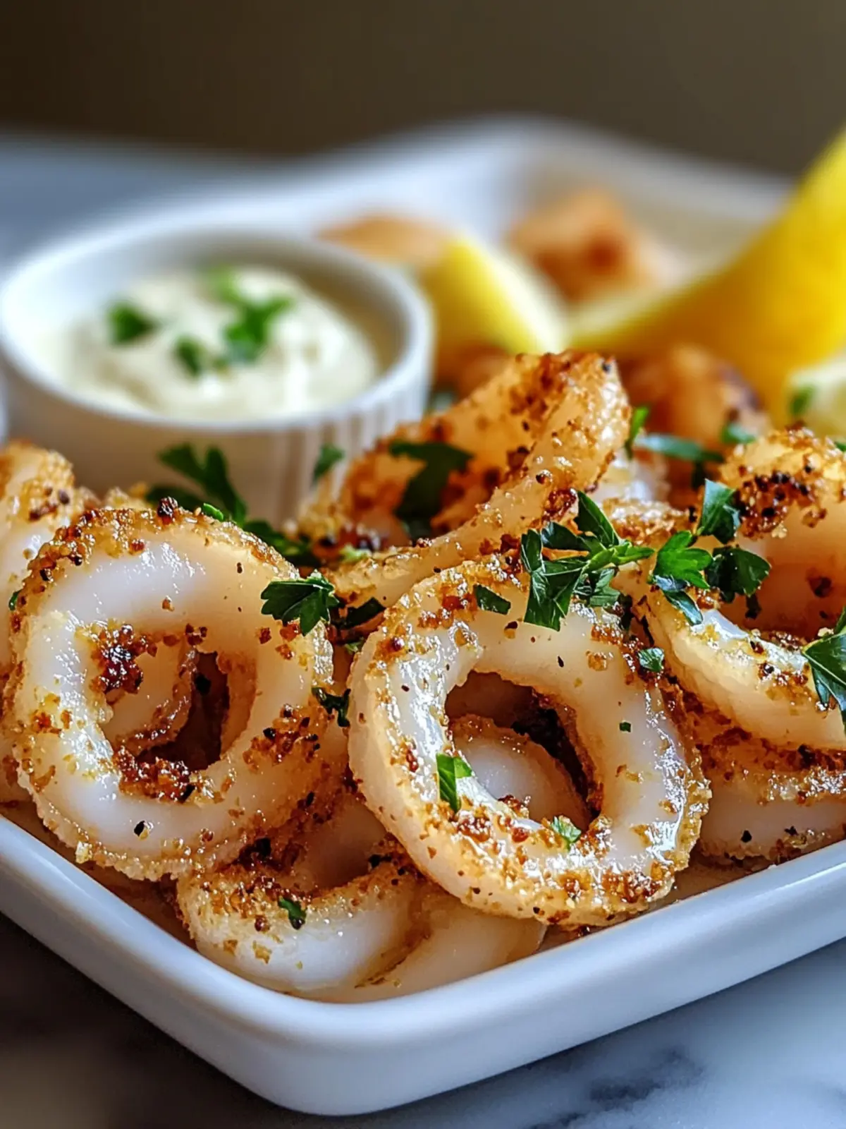 Lemon Garlic Calamari with Aioli
