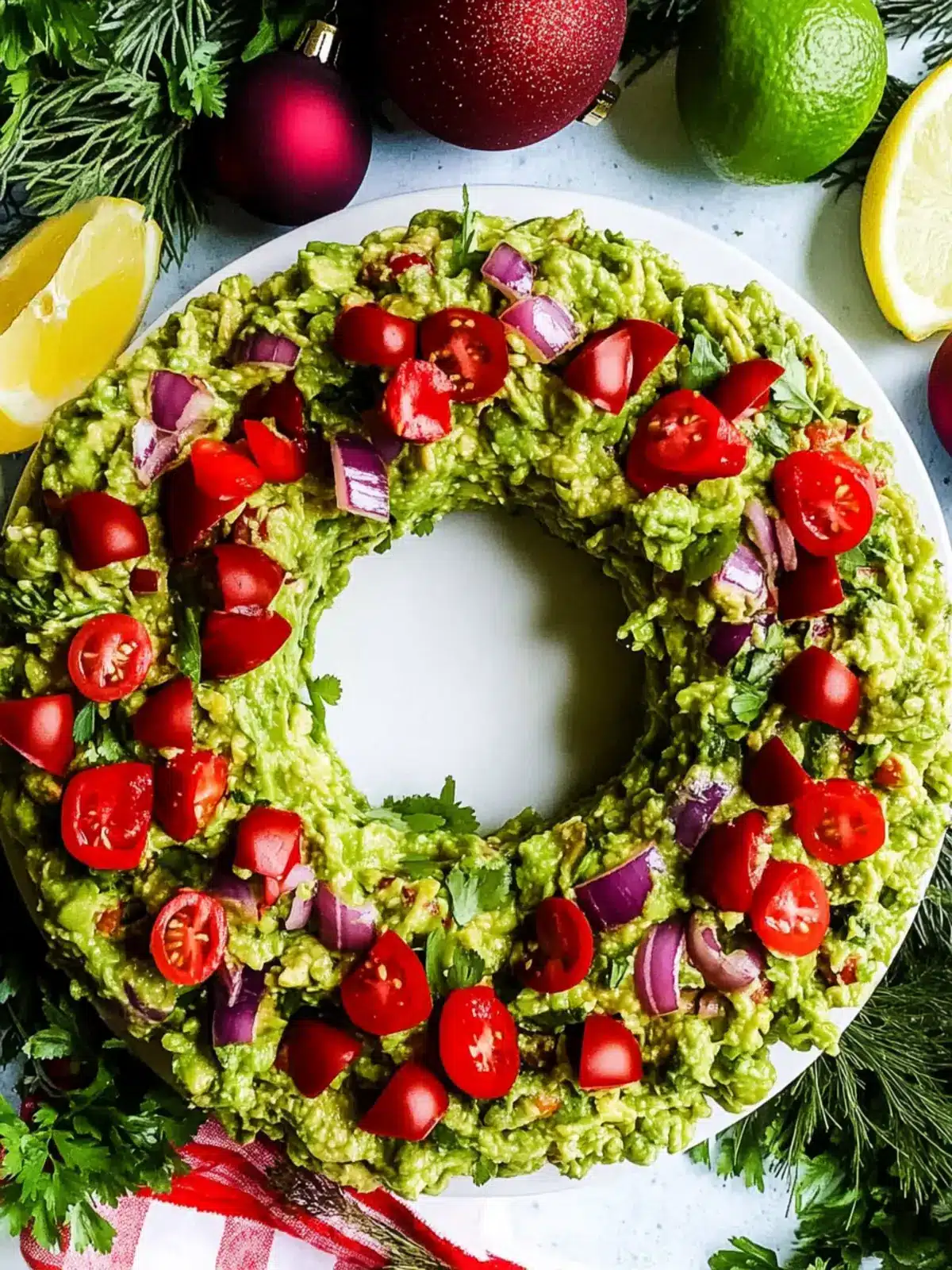 Christmas Guacamole Wreath Appetizer