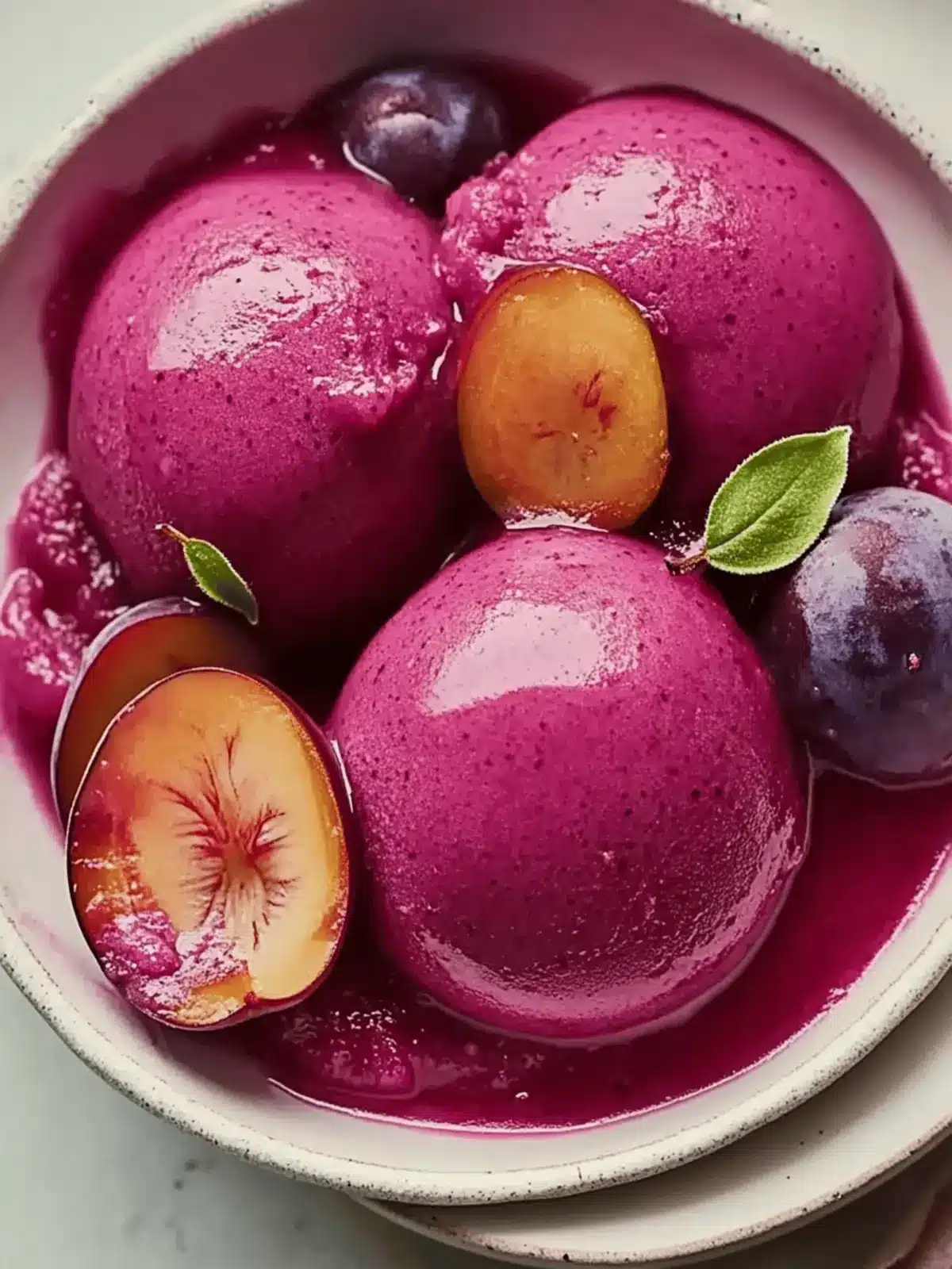 Creamy Cardamom Plum Sorbet for Refreshing Summer Bliss 2 Cardamom Plum Sorbet