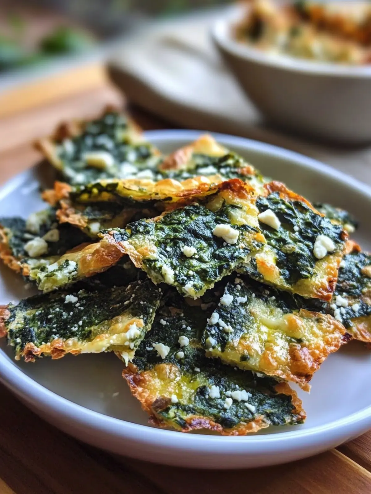 Mediterranean Spinach and Feta Cheese Crisps