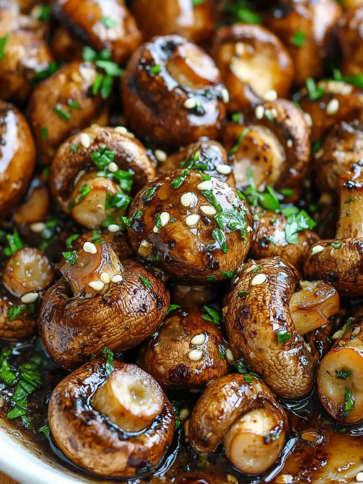 Balsamic Soy Roasted Garlic Mushrooms