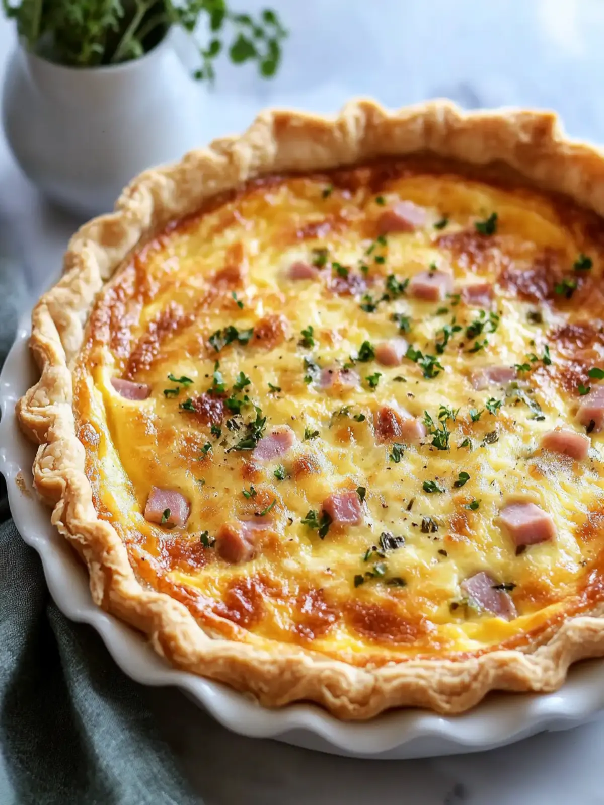 Quick Ham and Cheese Quiche