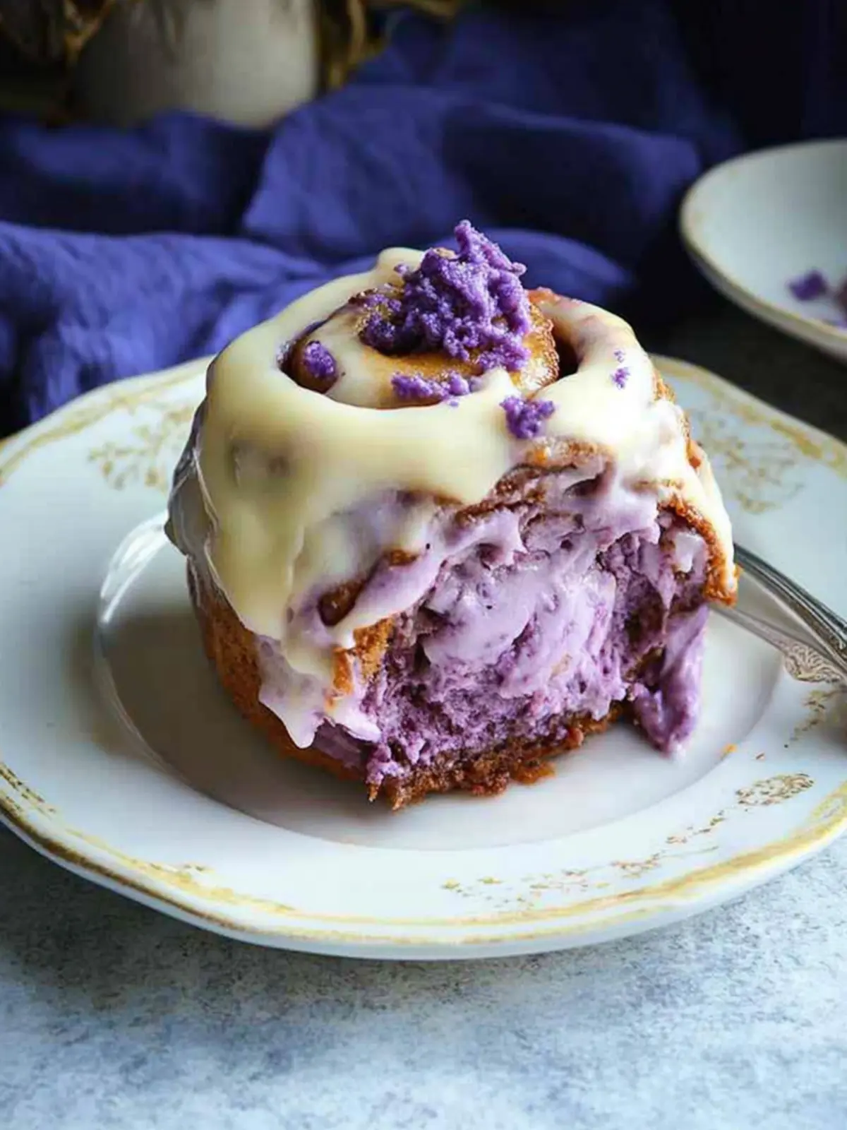 Fluffy and Soft Ube Cinnamon Rolls from Scratch