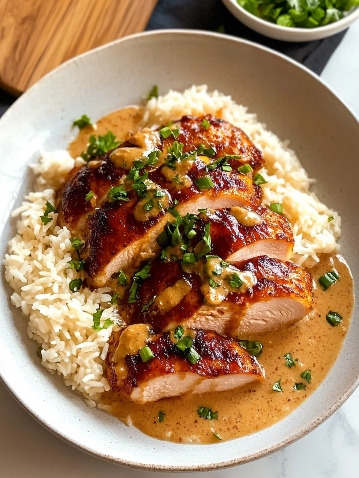 Sweet & Savory Chicken with Spicy Carbonara Brothy Rice