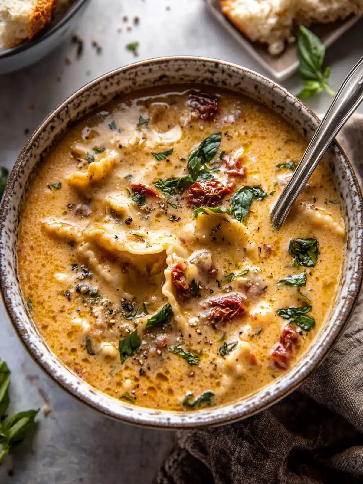 Crockpot Creamy Sun-Dried Tomato Lasagna Soup