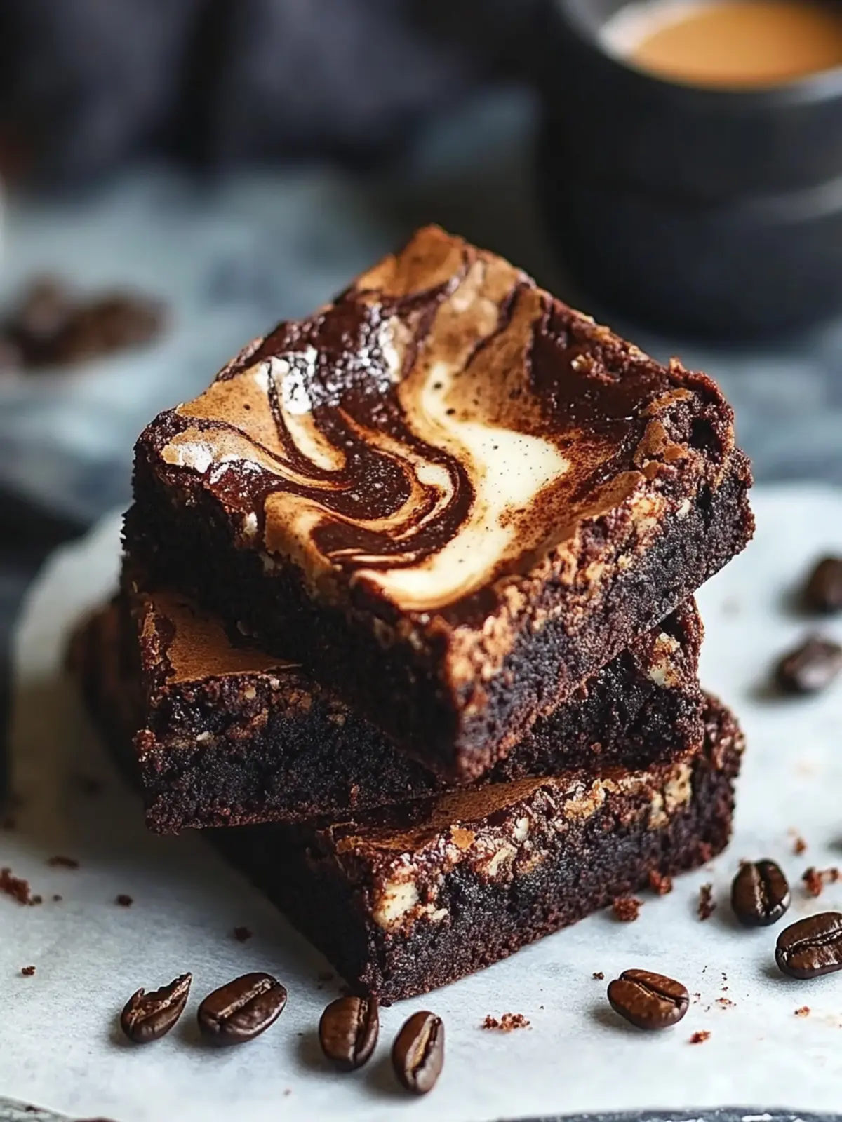 Vietnamese Coffee Brownies with Condensed Milk Swirl