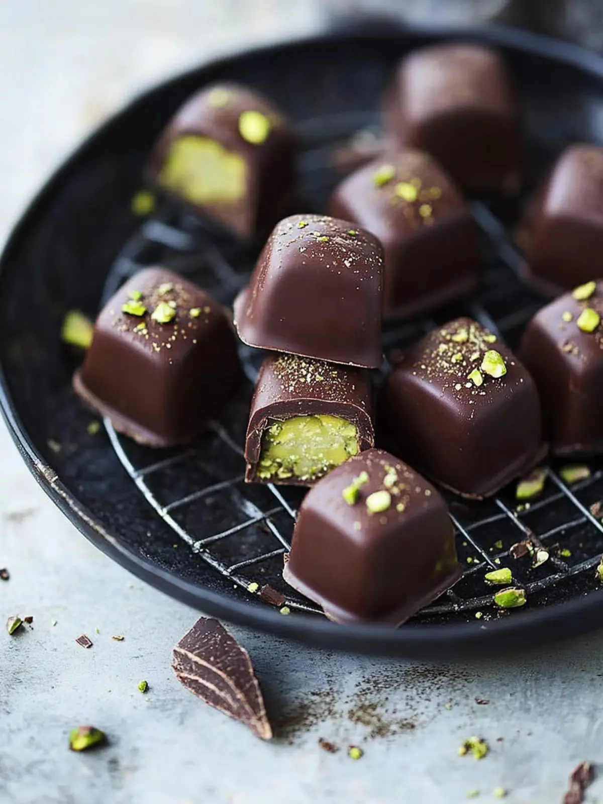 Dark Chocolate Pistachio Pralines