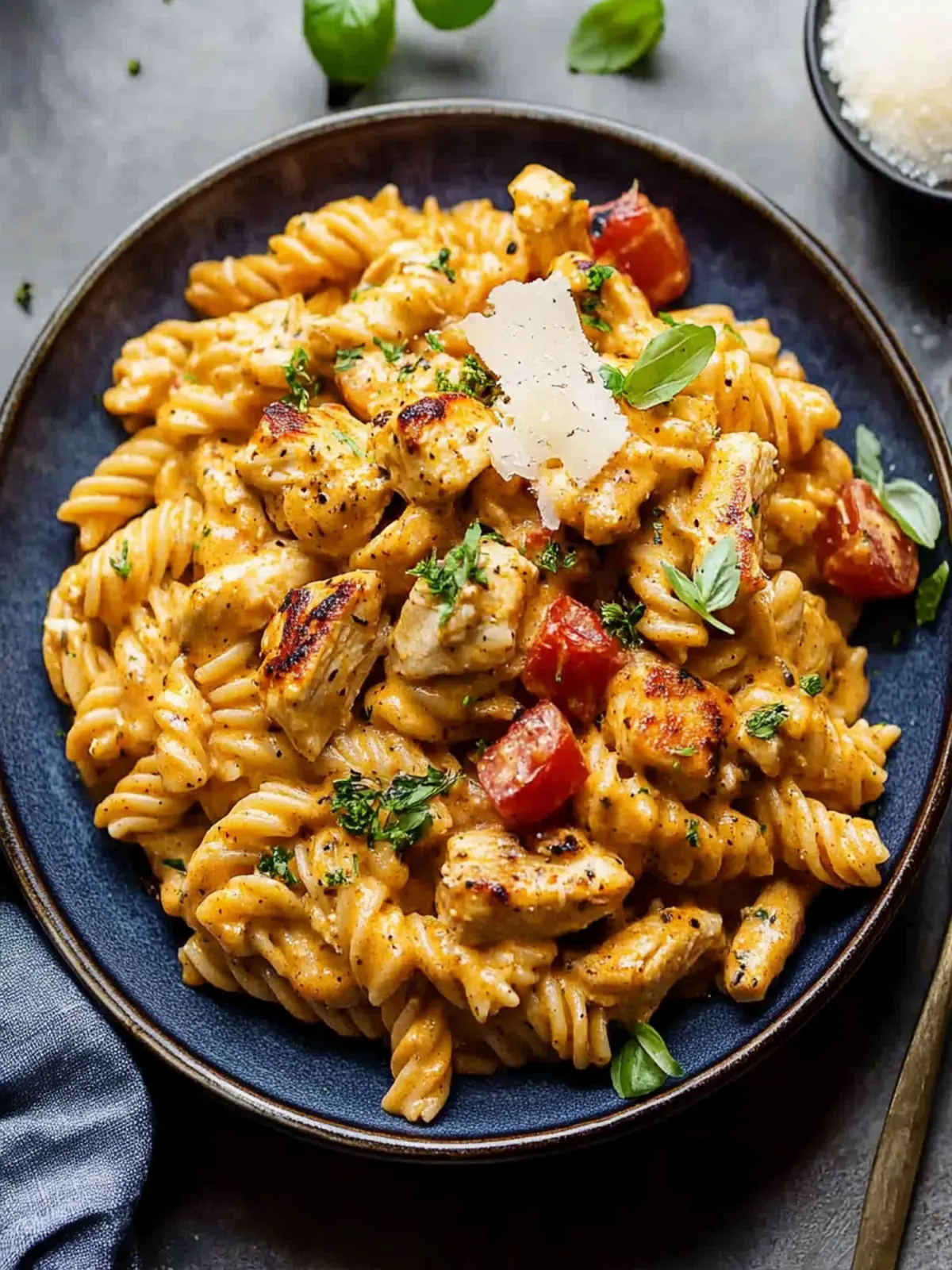 Lighter Creamy Cajun Chicken Pasta