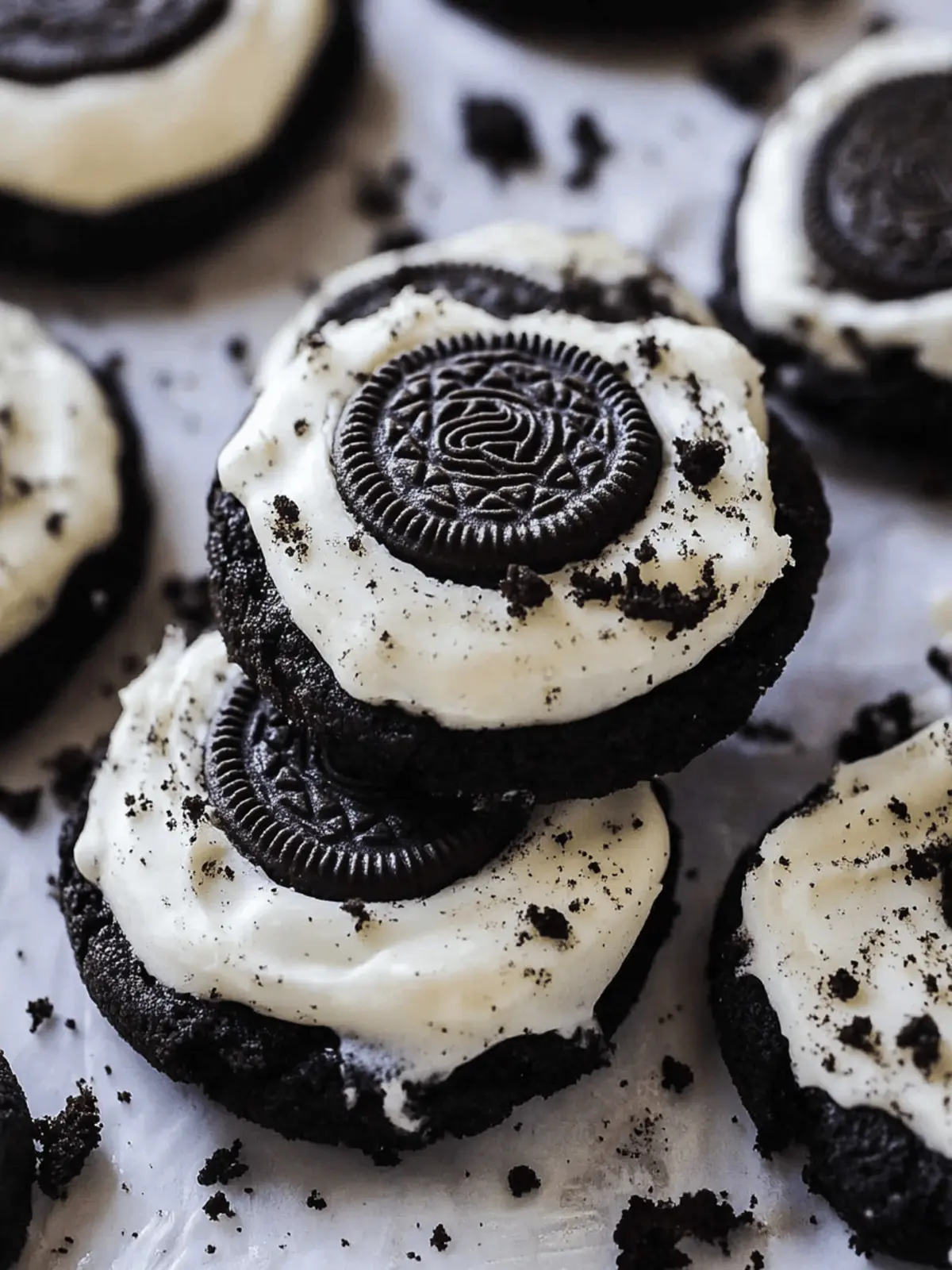 Irresistible Copycat Crumbl Oreo Cookies with Cream Cheese Frosting 3 Copycat Crumbl Oreo Cookies