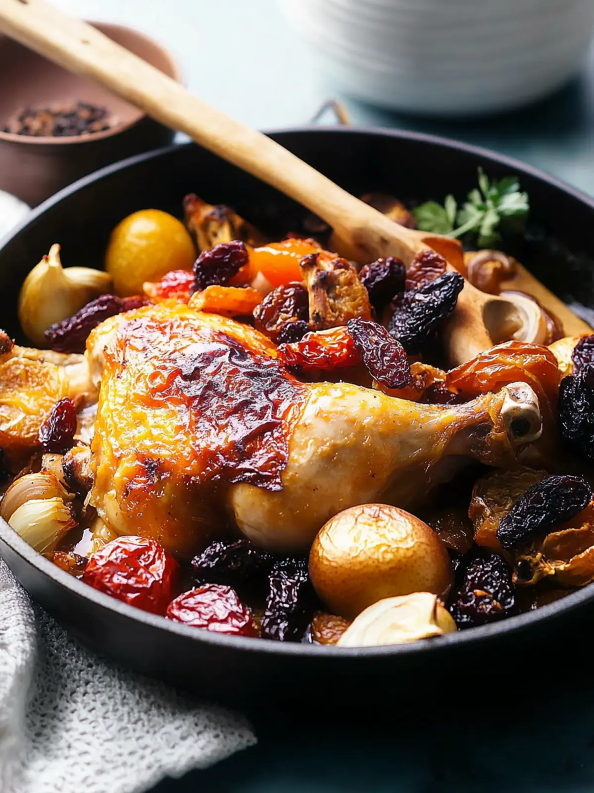 Easy Roast Chicken with Dried Fruit