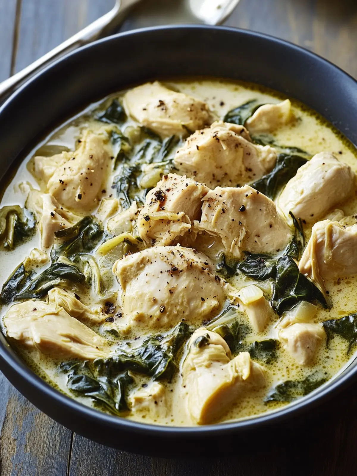 Creamy Spinach-Artichoke Chicken Stew