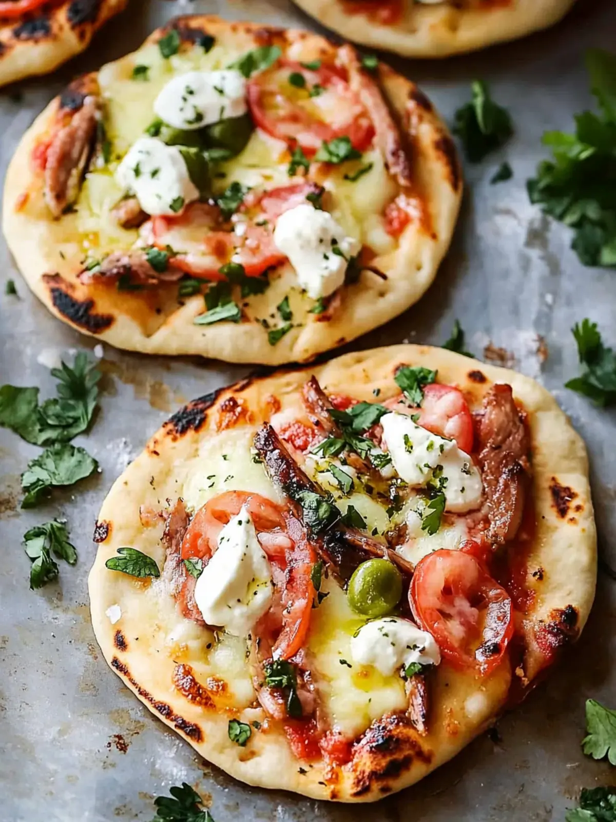 Mini Cuban Naan Pizzas