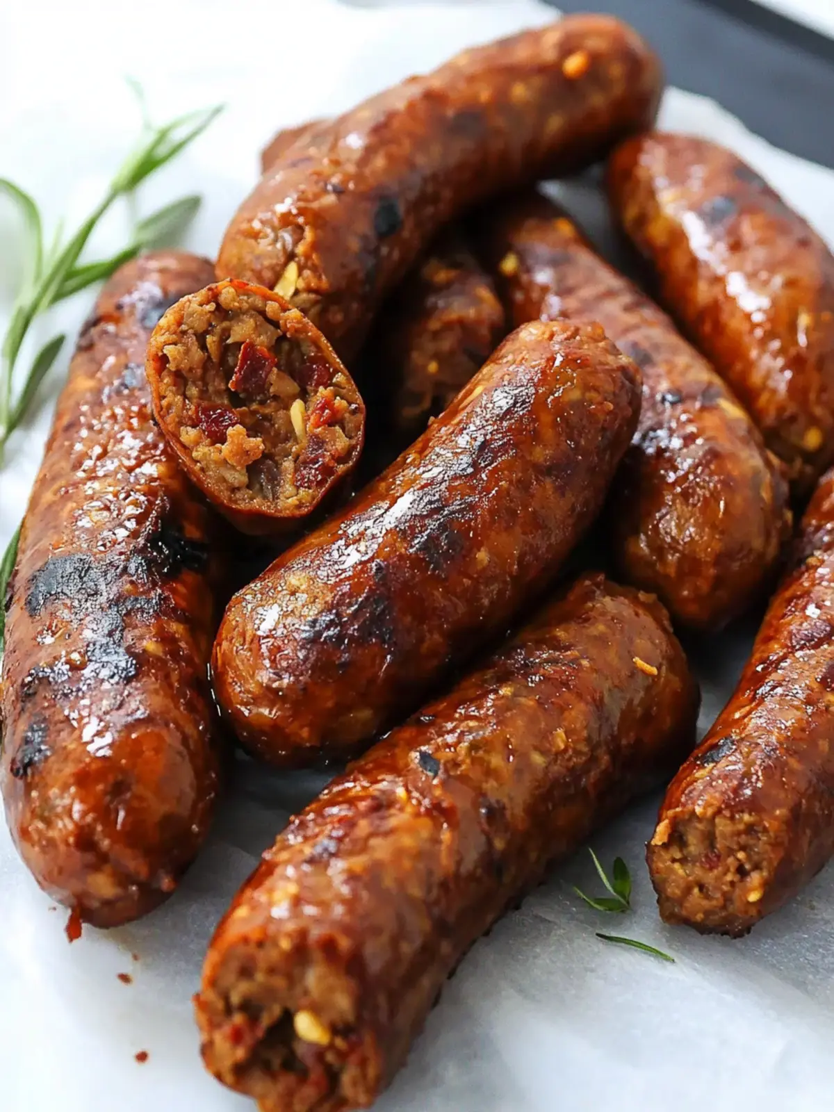 Sundried Tomato Vegan Sausages (Gluten-Free!)
