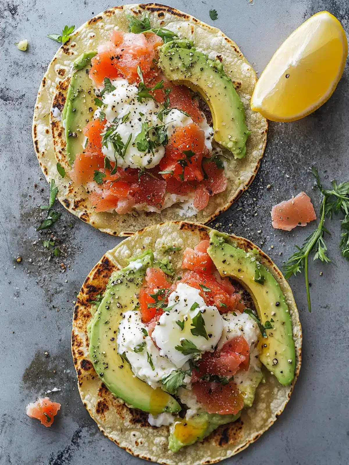 Smashed Avocado & Lox Breakfast Tacos