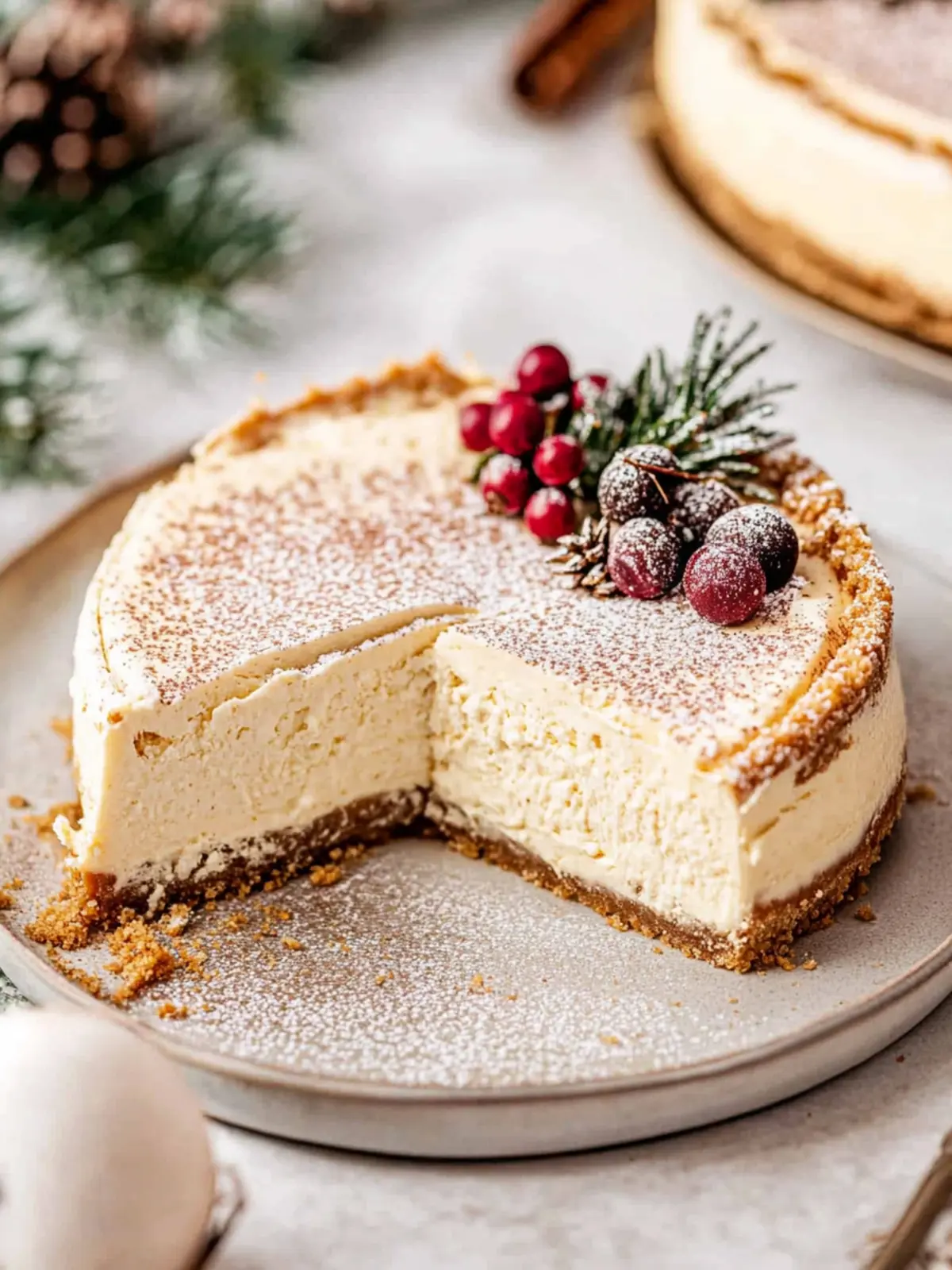 Eggnog cheesecake